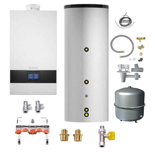 Buderus Gas-Brennwert Logaplus-Paket Kombigerät Logamax plus GB172i.2-250 W H 25 kW inkl. 160 l Speicher HT160 ERM