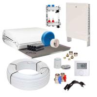 10 m² Set Tackersystem Rollbahn 30 mm WLG 045 16x2 Alu-Verbundrohr Raster 15 cm 2 Heizkreise LCD Regler 230 V + Zubehör