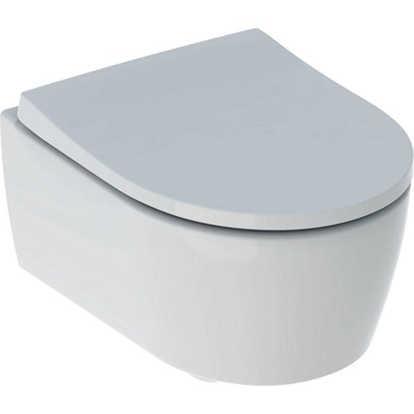 Geberit Smyle Square Set Wand-WC mit WC- Tiefspüler, Rimfree, geschl. Form,  weiß | Selfio