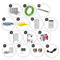 Selfio-Floor 10 m² Set Trockenbau-System für Fliesen 2 Heizkreise LCD Regler 230 V + Zubehör