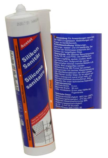 Sanitär-Silikon Acetat transparent 310 ml Kartusche