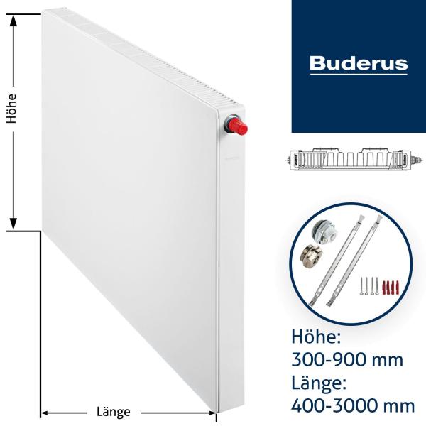 Flachheizkörper Buderus Logatrend, VC-plan, Typ 11 mit Wandbefestigung