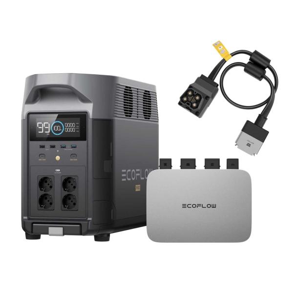 EcoFlow Bundle DELTA Pro tragbare Powerstation 3600 Wh mit 800W Power Stream Micro Inverter Wechselrichter