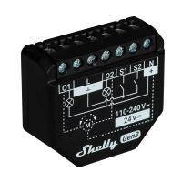 Shelly 2PM Gen3 2-Kanal-Relais WLAN-gesteuerter Smart-Schalter für 2 Stromkreise oder Rolläden max. 16A, WLAN, BT, unterputz