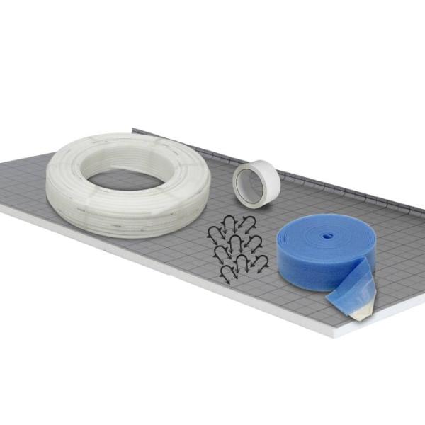 Fußbodenheizung Warmwasser Set 100m² Noppensystem 11 mm Dämmplatte PE-RT  Rohr VA10 Zubehör : : Baumarkt